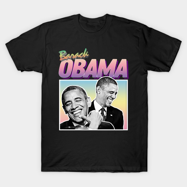 President Barack Obama Graphic Design 90s Style Hipster Statement Tee T-Shirt by DankFutura